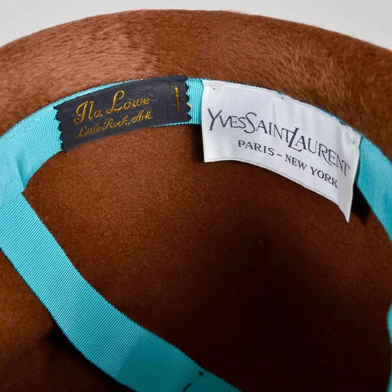 1970s Yves Saint Laurent YSL Vintage Faux Fur Cloche Hat w/ Tassels