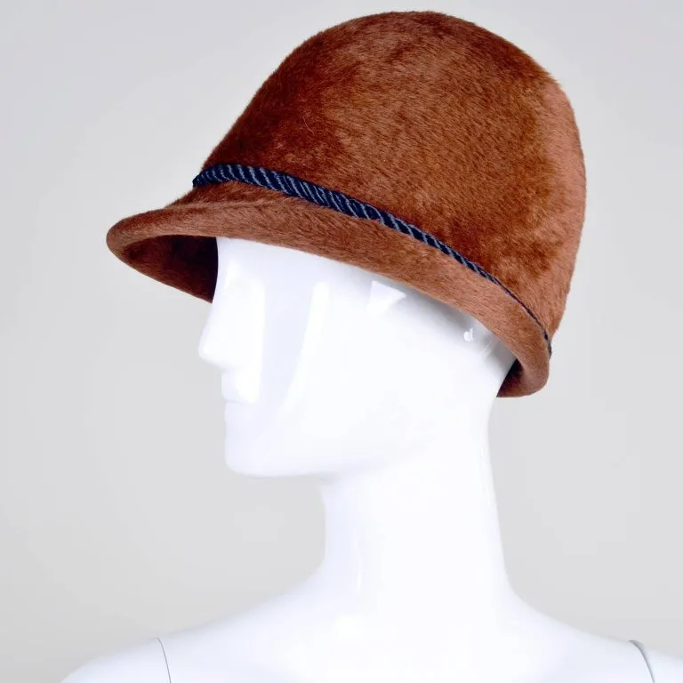 1970s Yves Saint Laurent YSL Vintage Faux Fur Cloche Hat w/ Tassels