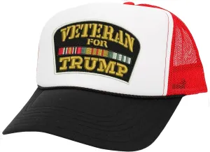 ALLNTRENDS Veterans for Trump Trucker Hat Trump 2024 Caps Adjustable Baseball Hats