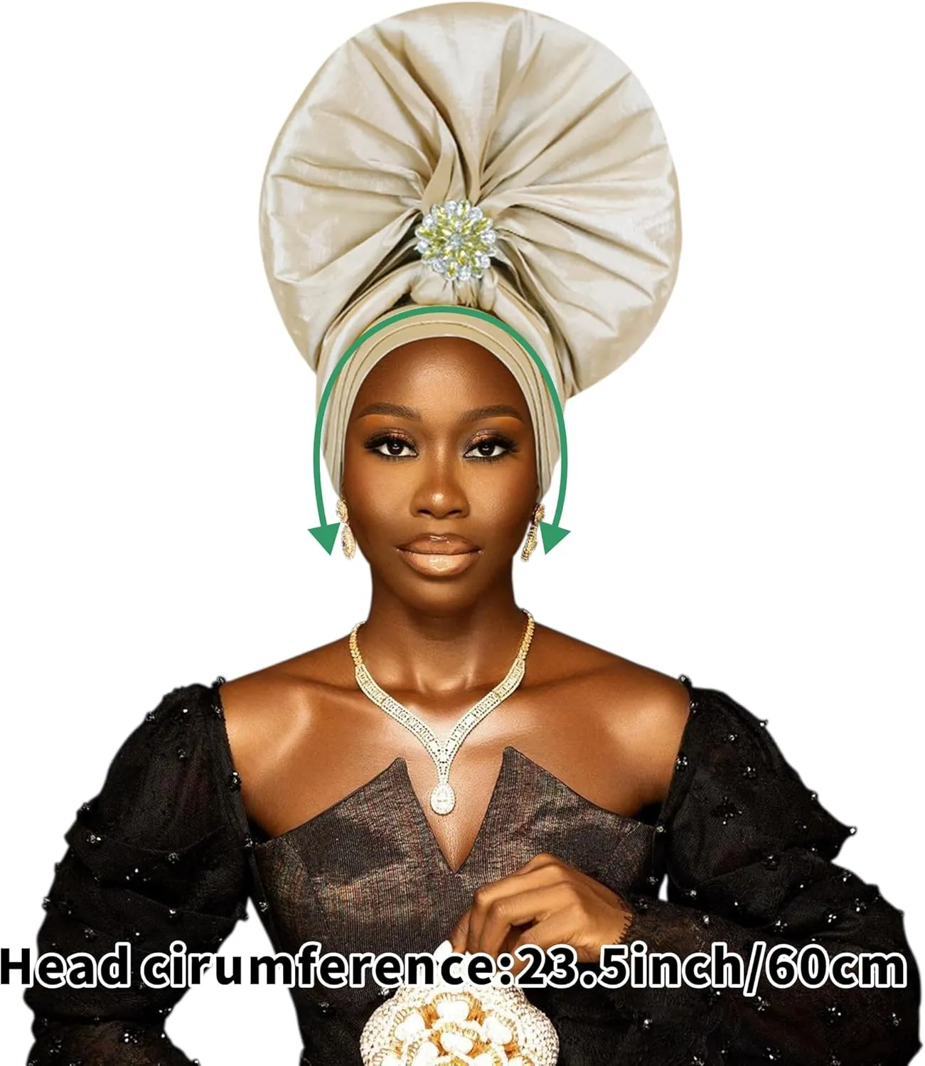 Auto Gele African Head Tie of Nigeria ASO Oke Headwraps Hat Turban Wedding Party Handmade Elegant Hair Wear Cap for Women