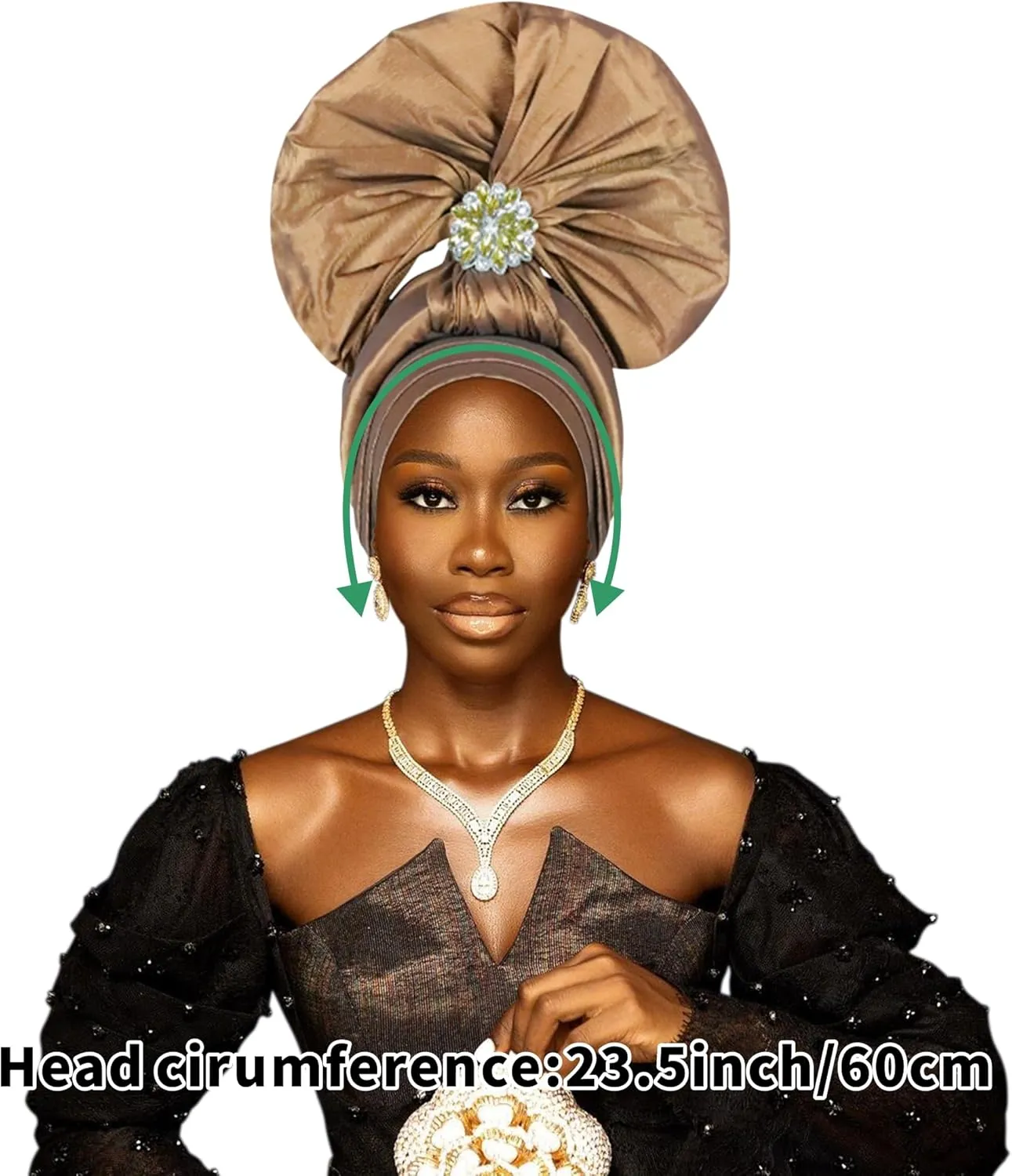 Auto Gele African Head Tie of Nigeria ASO Oke Headwraps Hat Turban Wedding Party Handmade Elegant Hair Wear Cap for Women