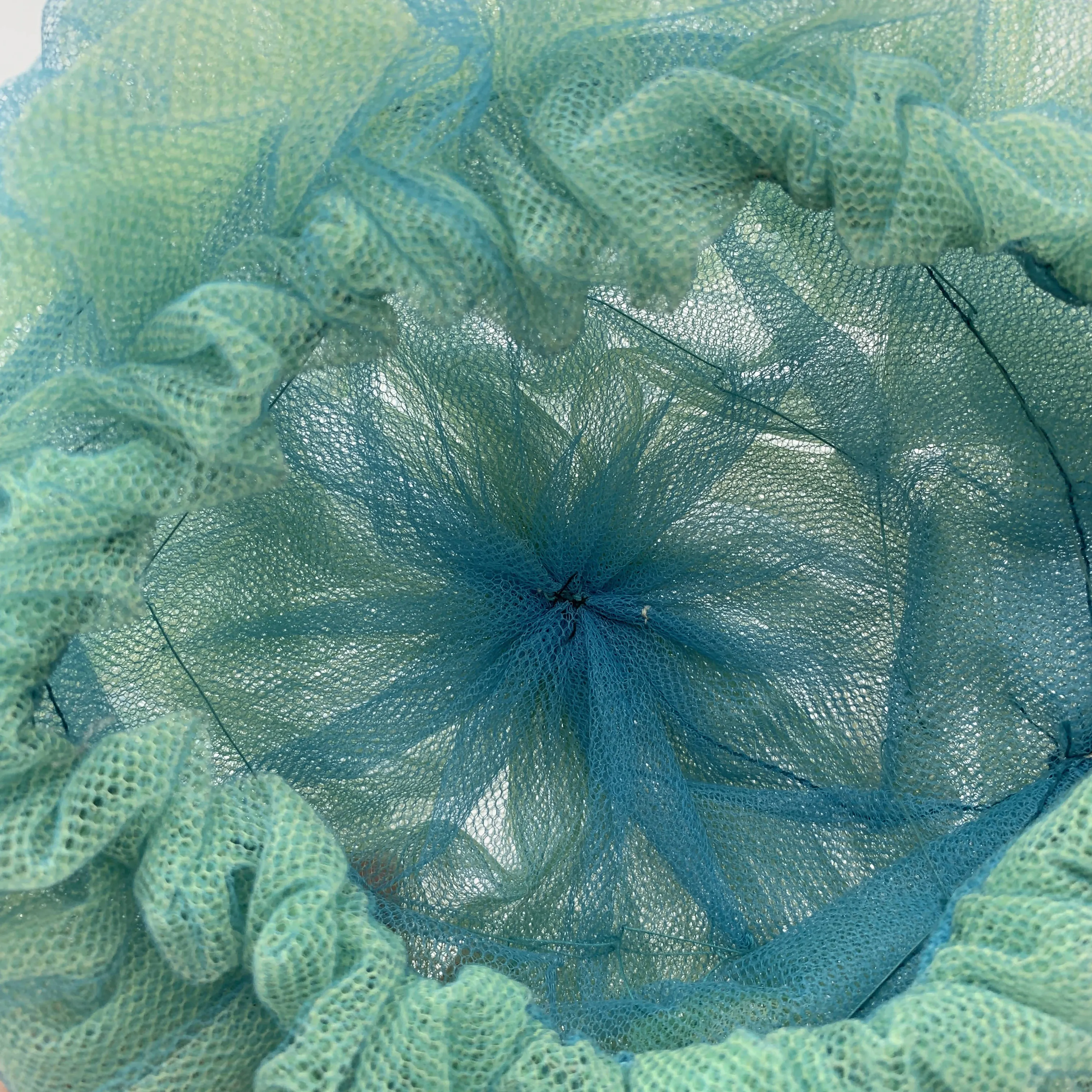 Beautiful Vintage sea green net cloche hat