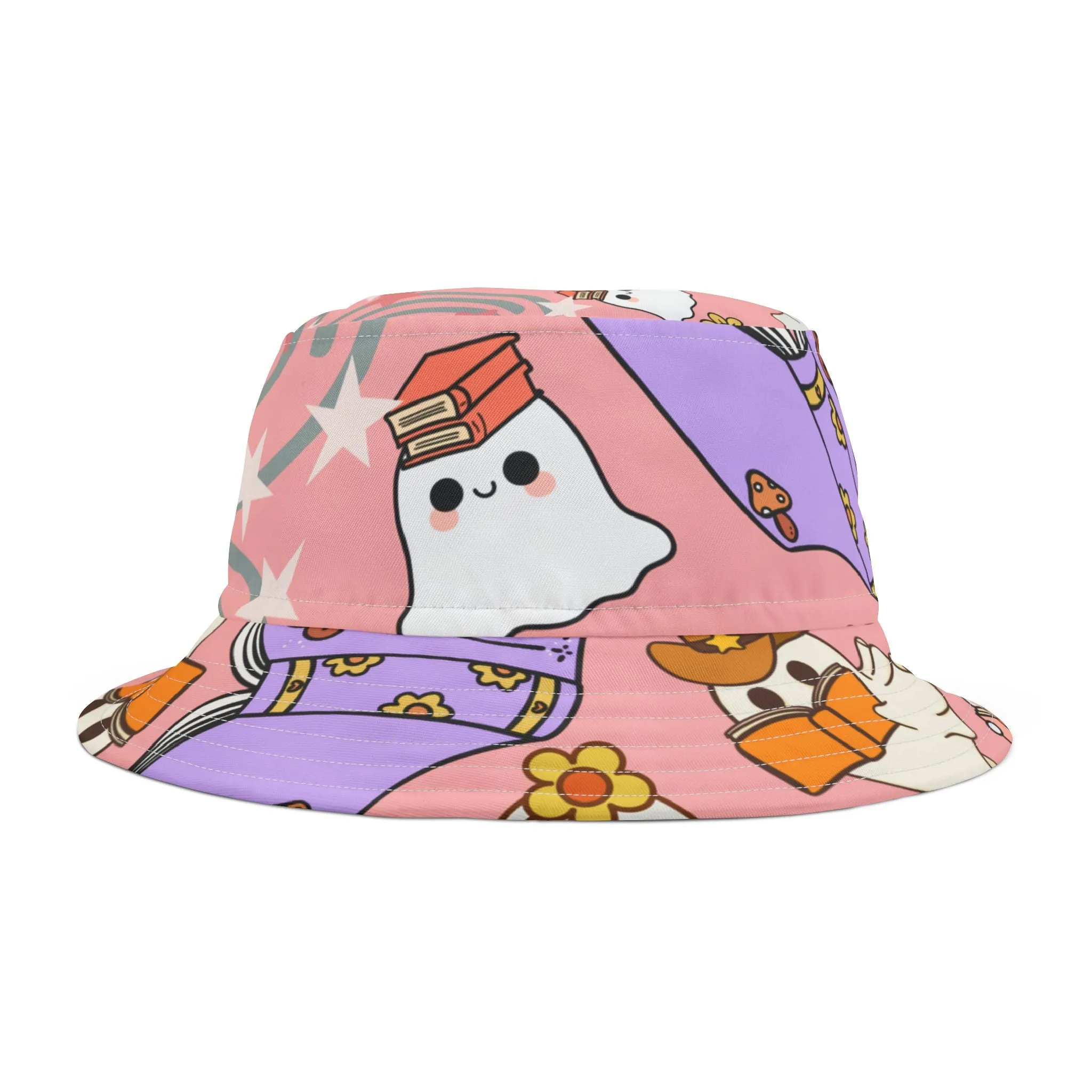 Bucket hat: Whimsical Ghost & Book Bucket Hat