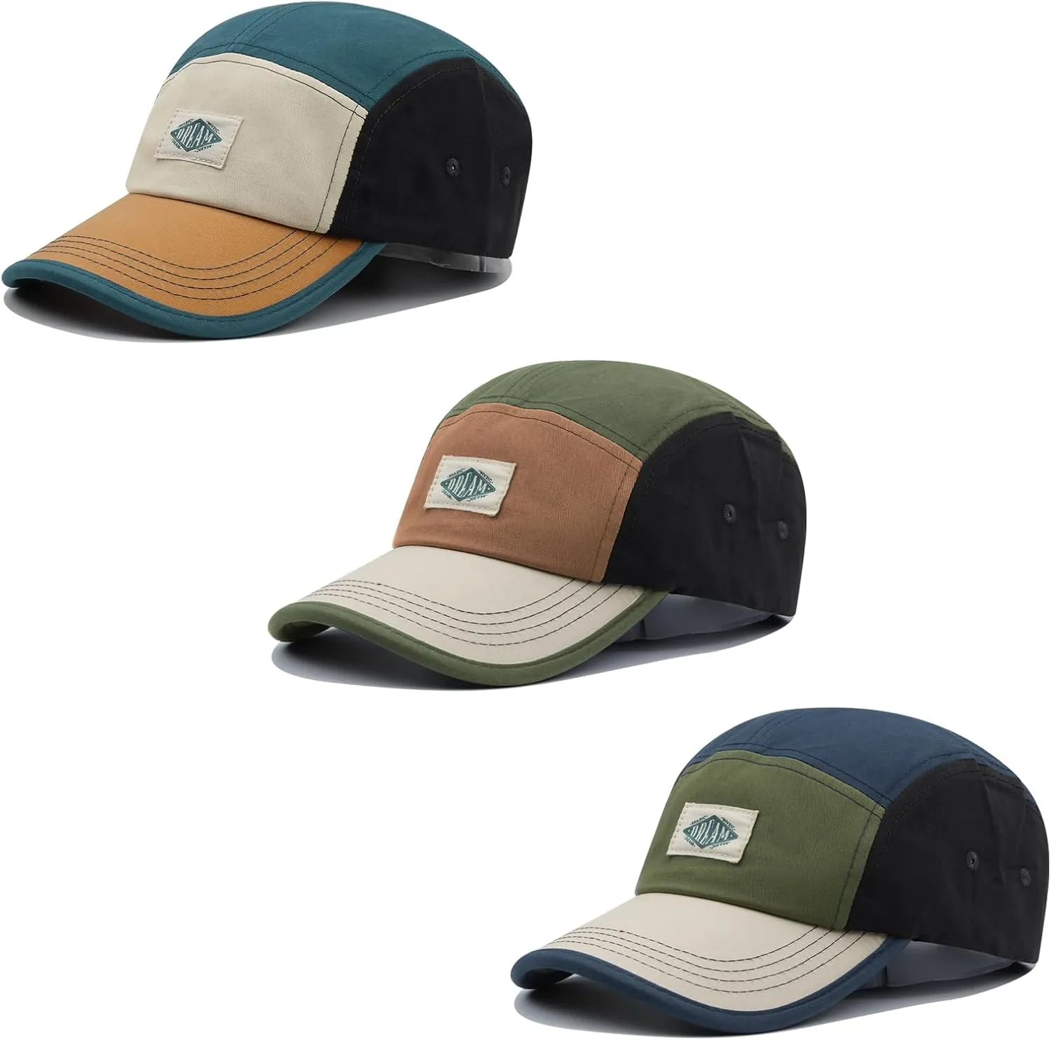 Clakllie 5 Panel Baseball Cap Lightweight Running Hats Snapback Trucker Hat Hip Hop Bike Board Cap Cotton Golf Dad Hat