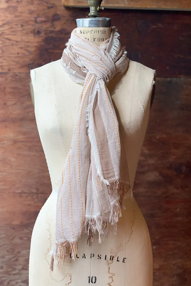 Dolma Cotton Scarf with Contrasting Stitching