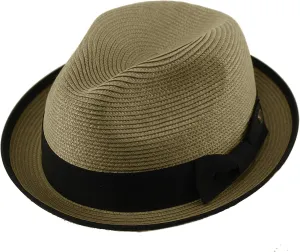 Epoch Men's Classy Travel Crushable 2tone Derby Fedora Upturn Curl Brim Hat
