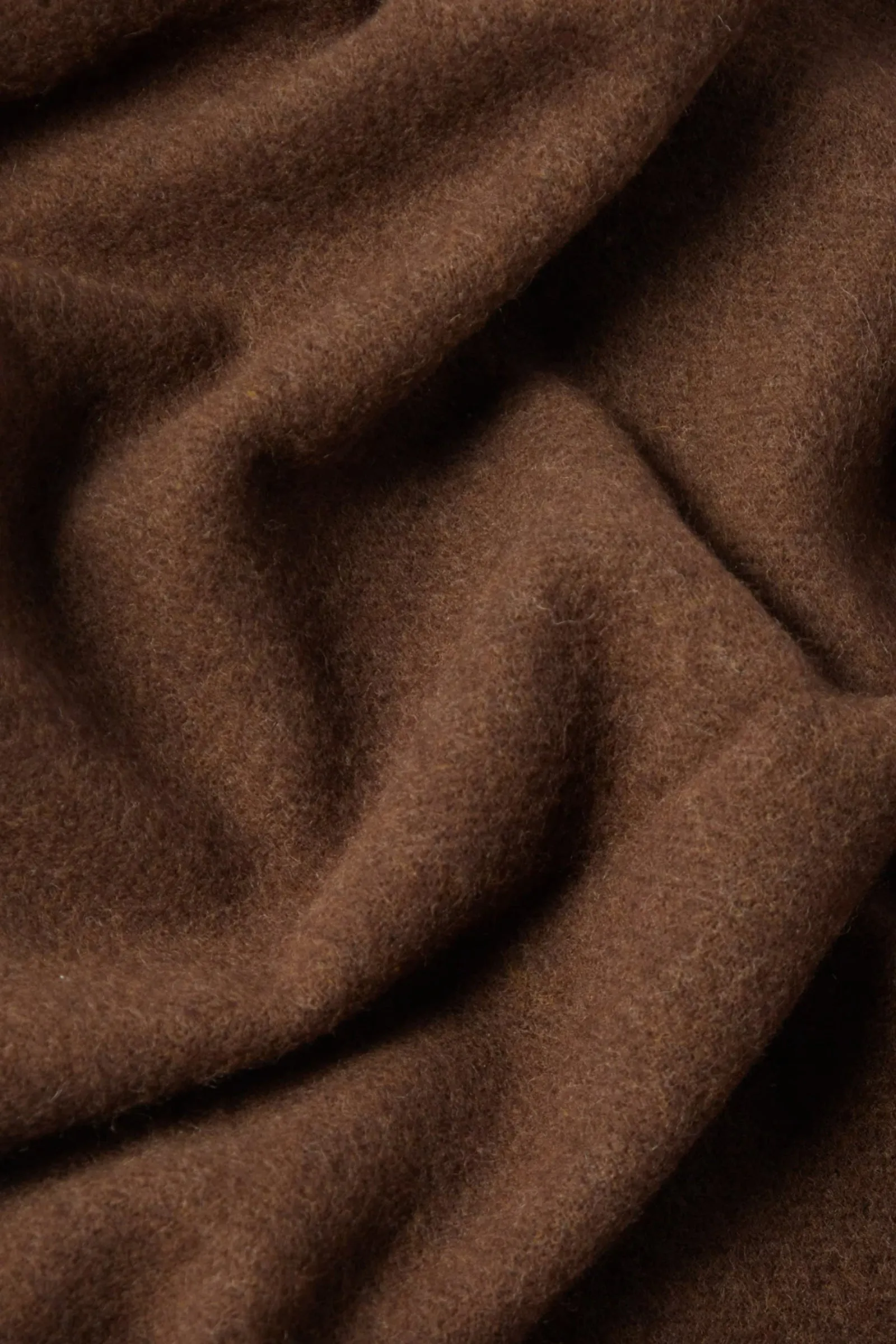 Fringed Wool Scarf In Brown