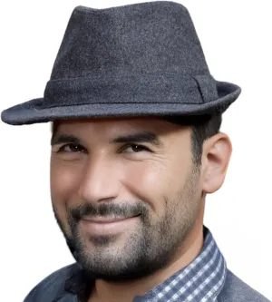 Funky Junque Premium Wool Fedora Hat - Classic Short Brim Structured Trilby