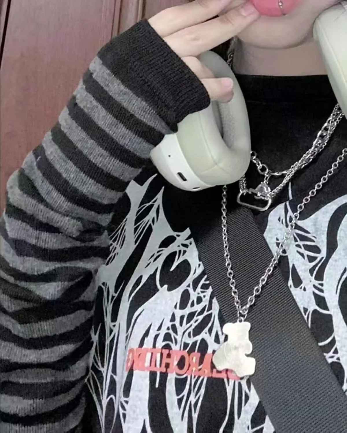 Goth Arm Warmers Emo Punk Y2k Arm Sleeves Fingerless Gloves Cosplay Costume