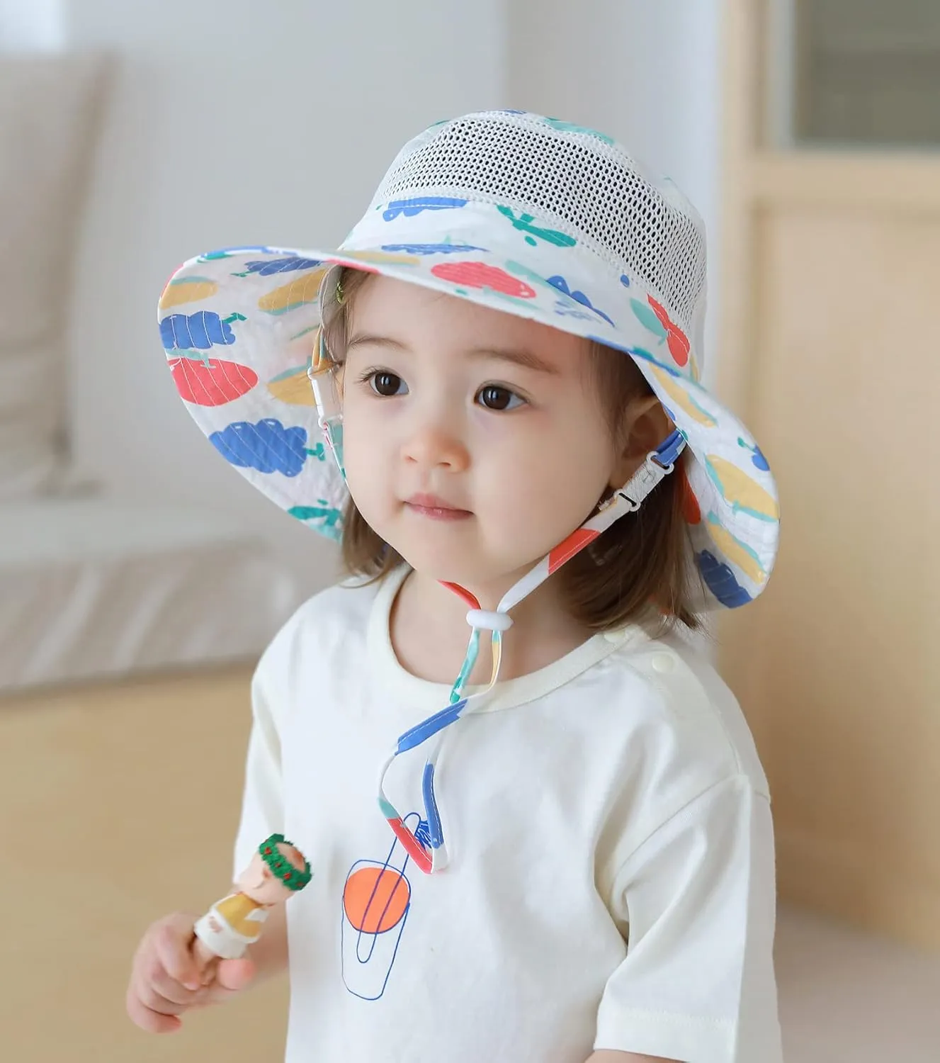 Home Prefer UPF50  Wide Brim Sun Hat Boys Girls Sun Protection Hat Zoo Beach Swim Safari Bucket Hat for Baby Toddler Kid