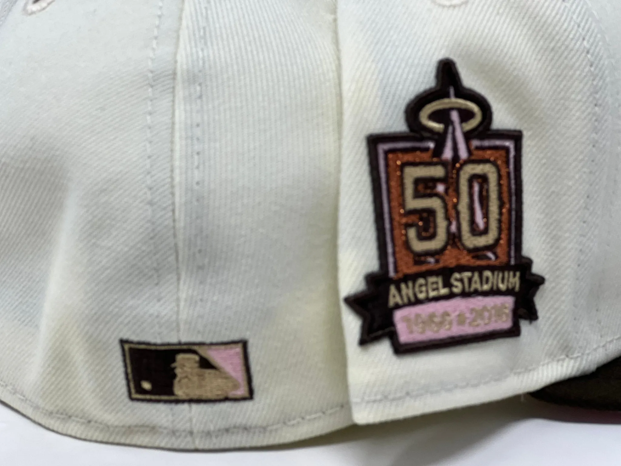 LOS ANGELES ANGELS 50TH ANNIVERSARY "NEAPOLITAN ICE CREAM" PINK BRIM NEW ERA FITTED HAT