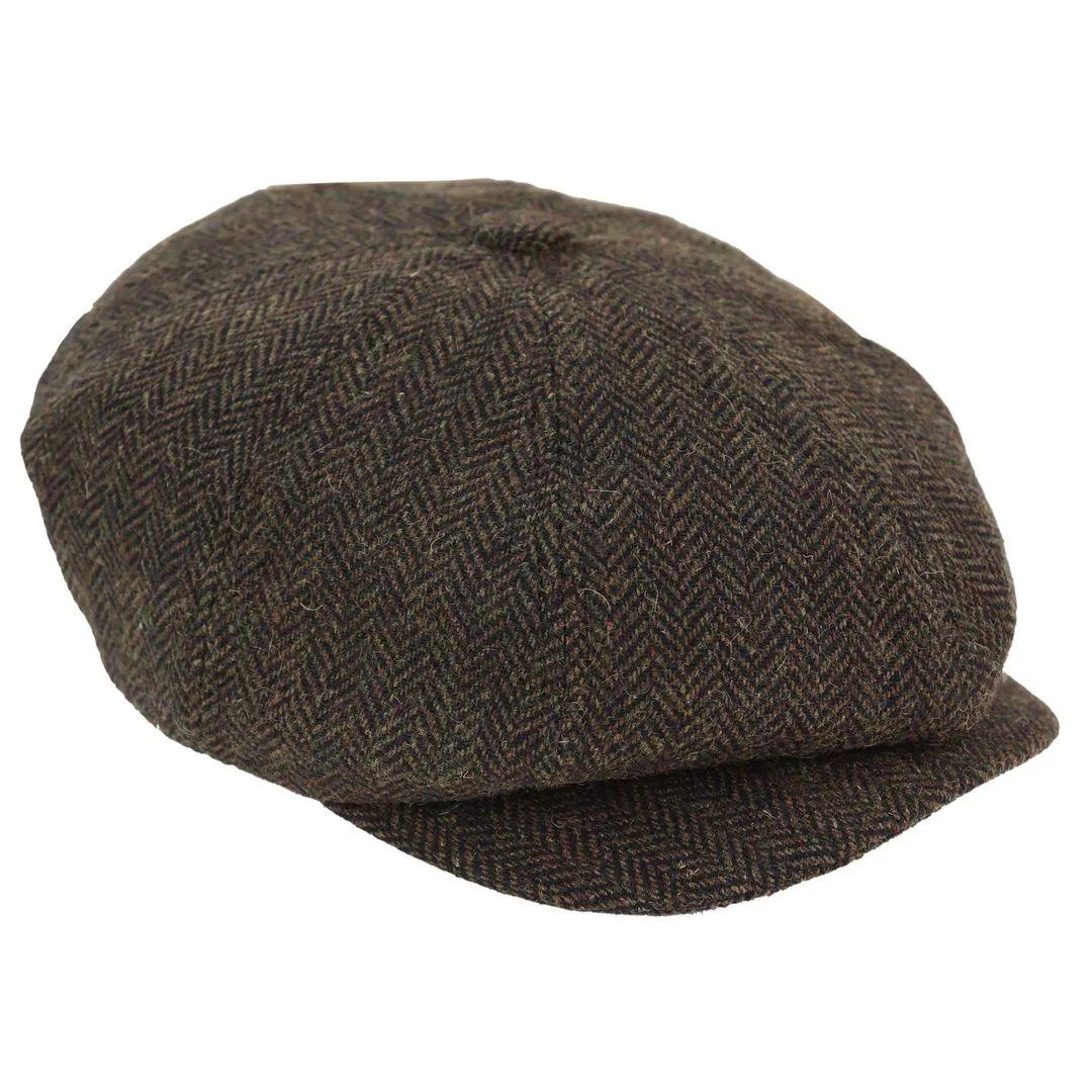 Mens Tweed Newsboy Peaky Blinder Baker Boy Razor Flat Cap Grandad Hat 8 Panel