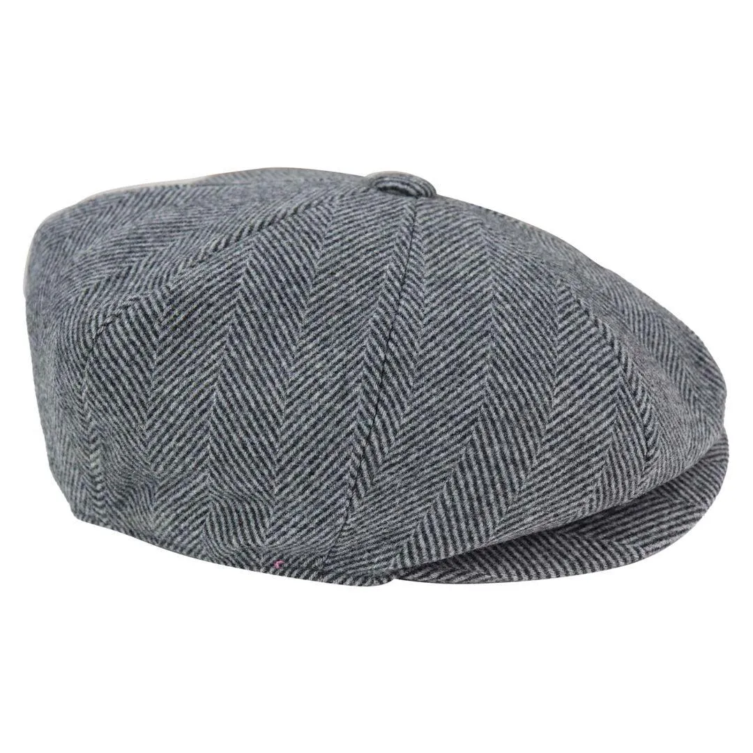 Mens Tweed Newsboy Peaky Blinder Baker Boy Razor Flat Cap Grandad Hat 8 Panel