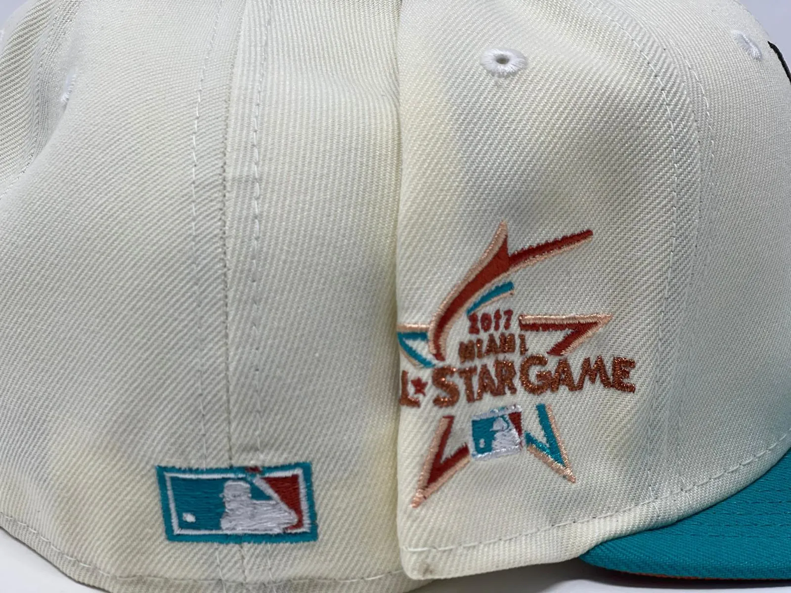 MIAMI MARLINS 2017 ALL STAR GAME " MIAMI SOUTH BEACH" RUST BRIM NEW ERA FITTED HAT