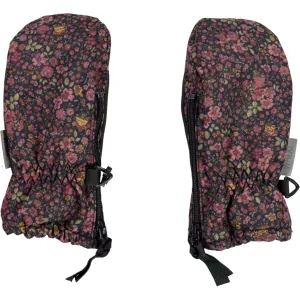 Mittens Zipper Tech - deep blue flowers