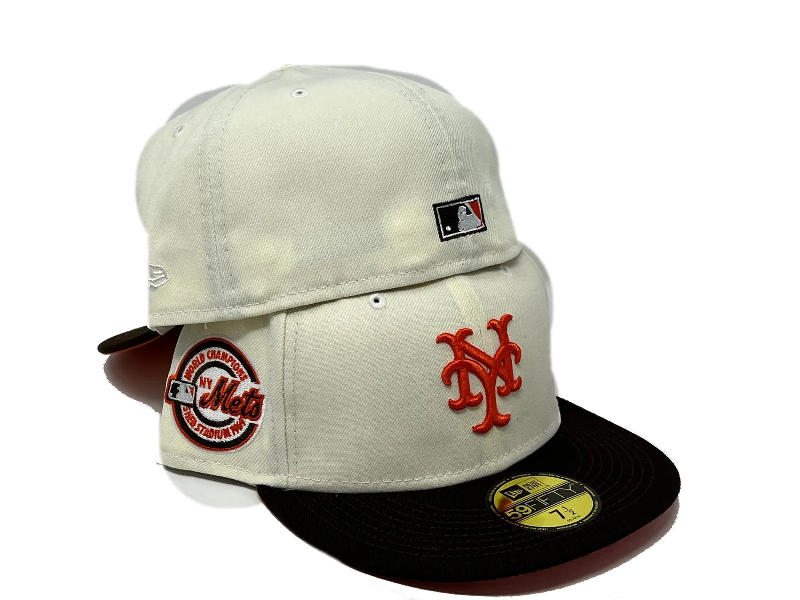 NEW YORK METS 1969 WORLD SERIES "HONEY COMB PACK" ORANGE BRIM NEW ERA FITTED HAT