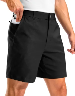 Pudolla Men's Golf Dress Shorts 7" Stretch Casual Work Hybrid Shorts for Men with 3 Pockets Quick Dry Breathable