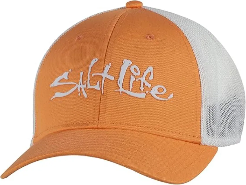 Salt Life Fish Dive Surf Stretch Fit Cap Orange