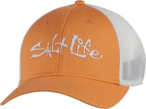 Salt Life Fish Dive Surf Stretch Fit Cap Orange