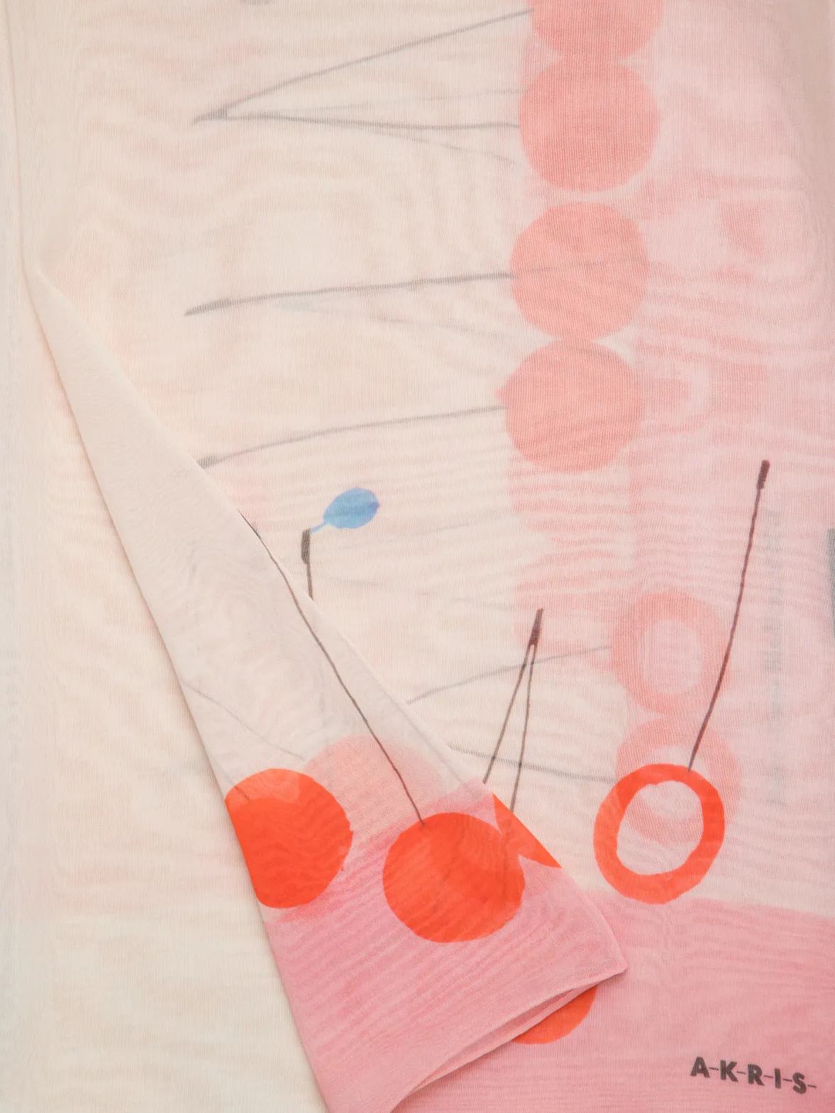 Scarf in Cotton Silk with Cherries Print