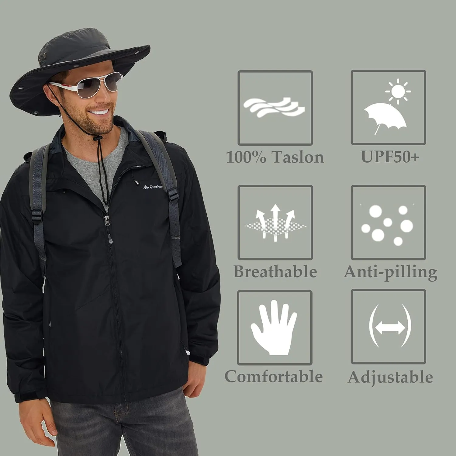 Spring Sun Hat with UPF 50  Unisex Fishing Hat Neck Flap Boonie Hat Bucket Hat