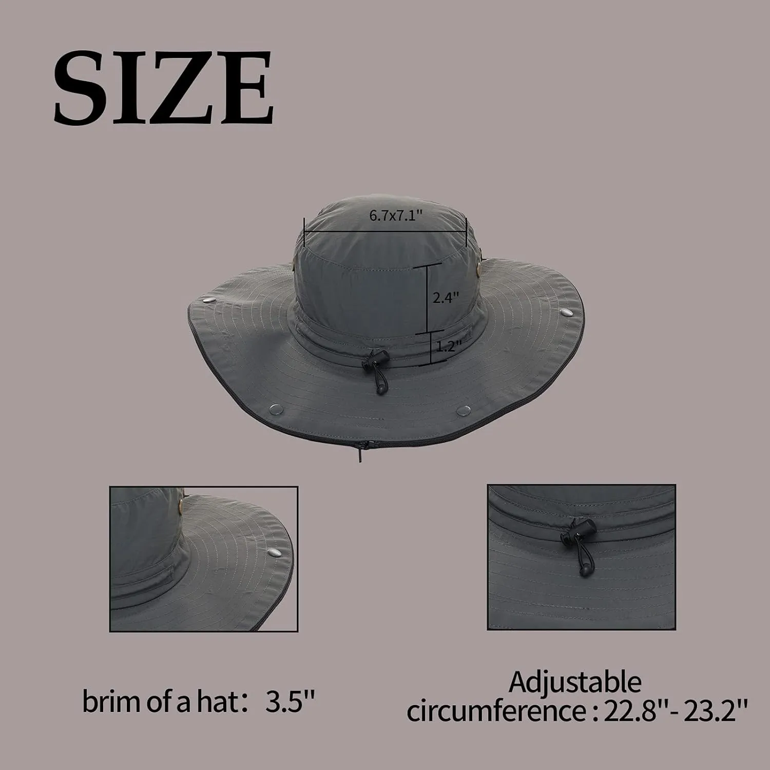 Spring Sun Hat with UPF 50  Unisex Fishing Hat Neck Flap Boonie Hat Bucket Hat
