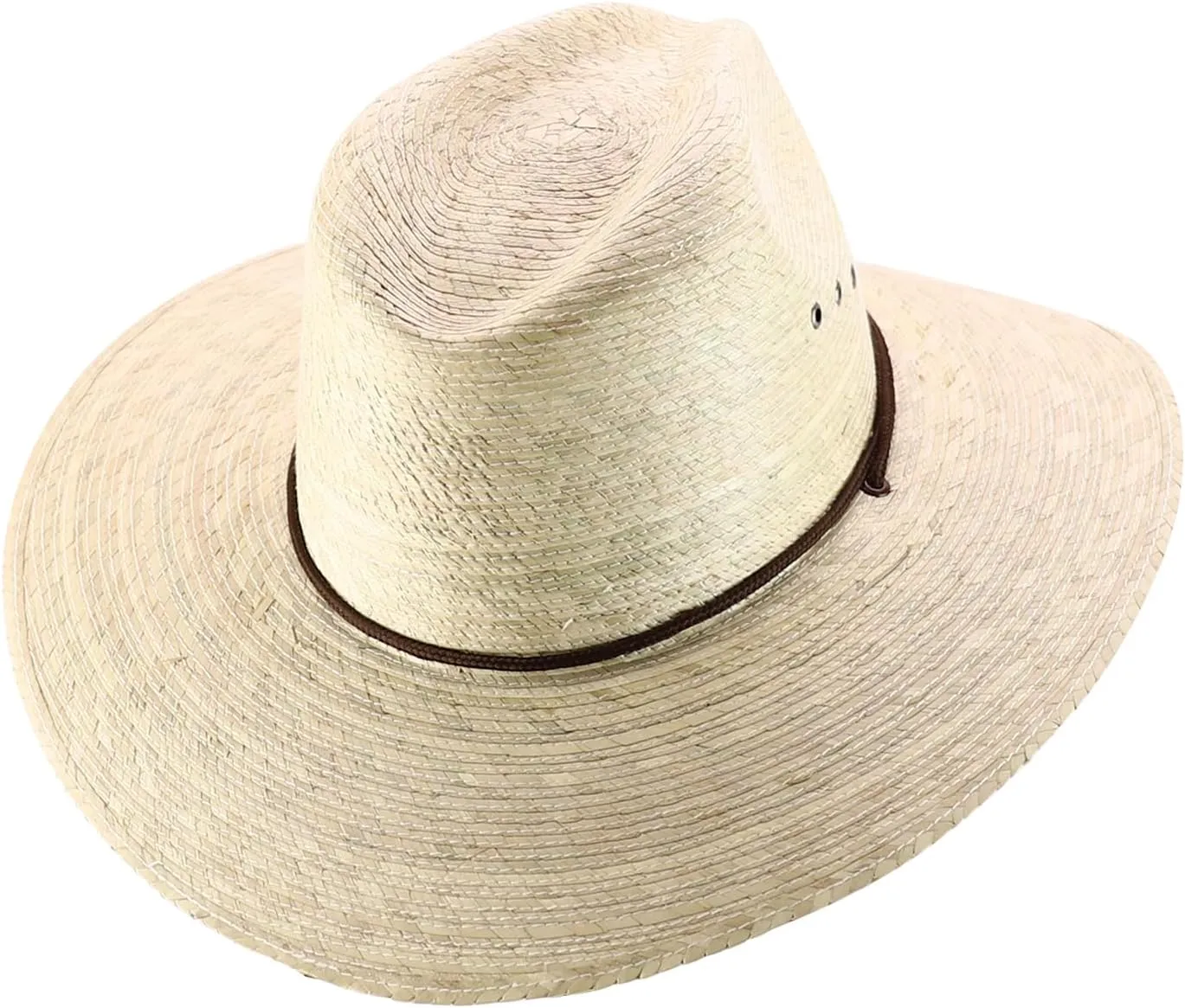 Trendy Apparel Shop Palm Braid Large Brim Fedora with Double String Chin Cord