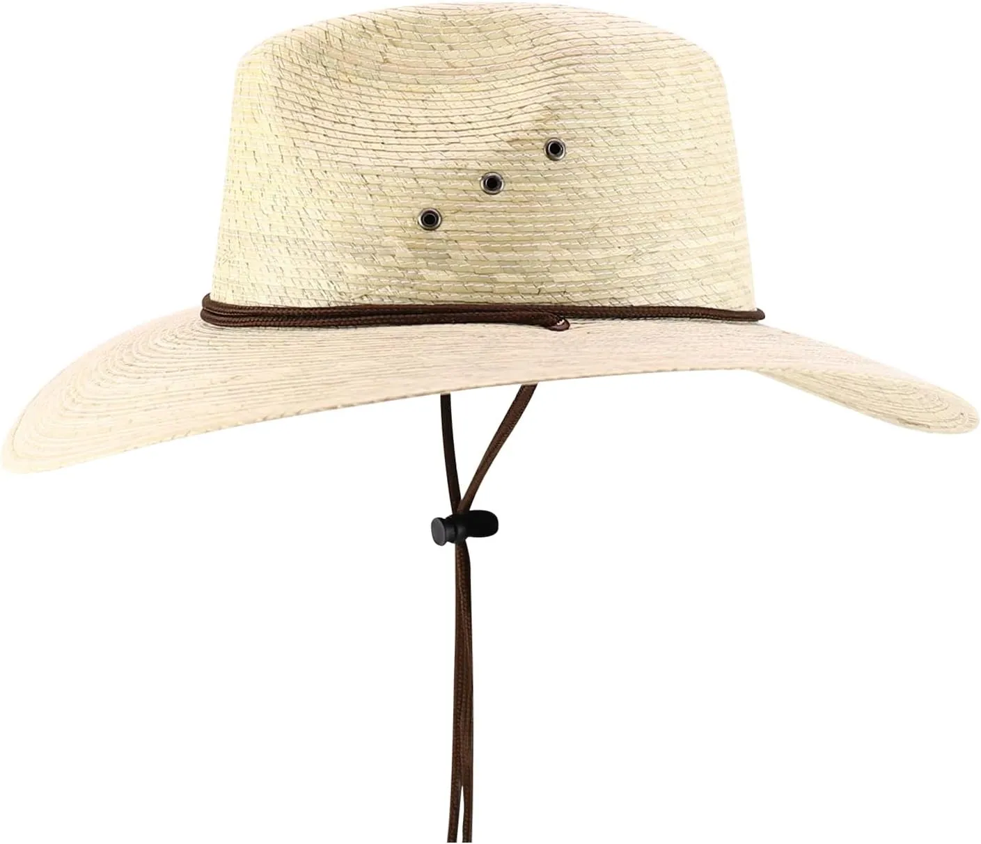 Trendy Apparel Shop Palm Braid Large Brim Fedora with Double String Chin Cord