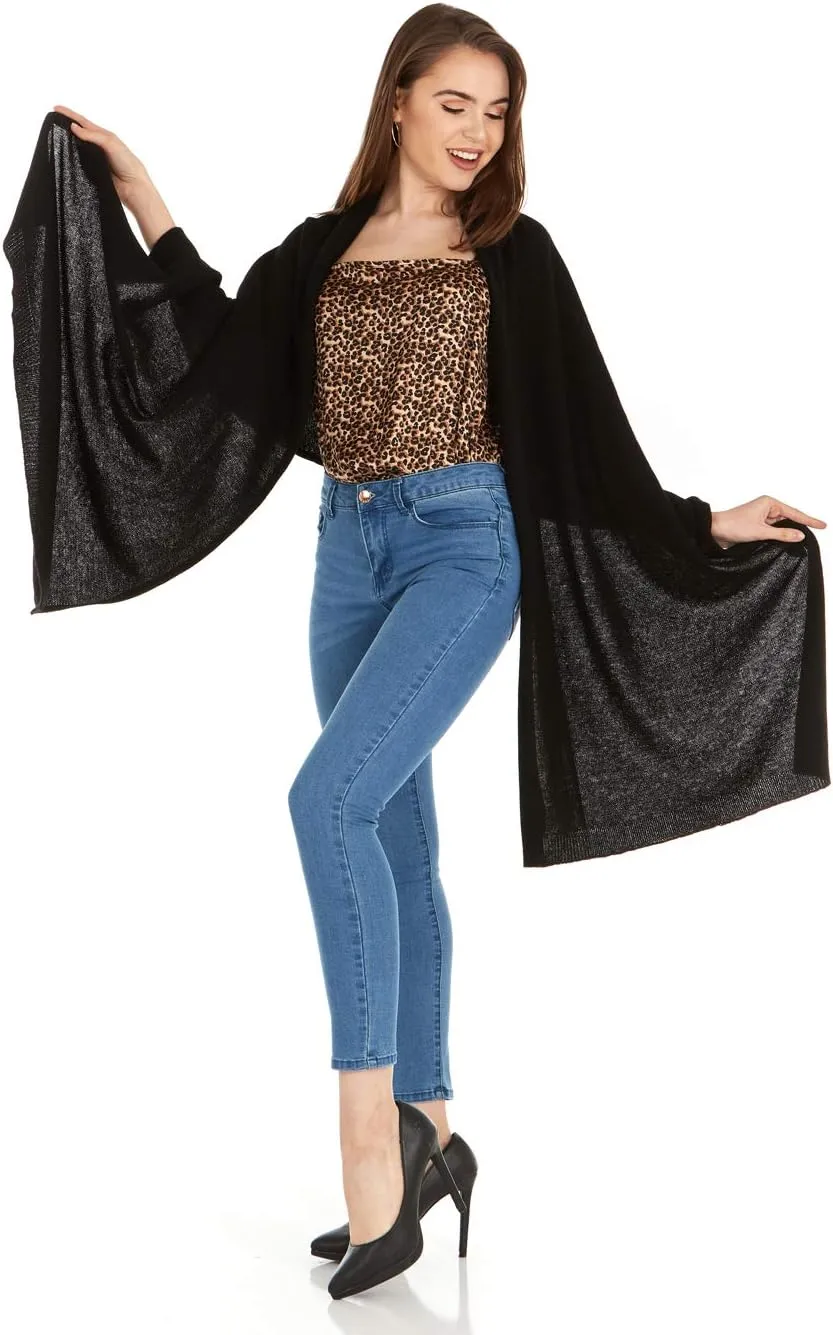 Velanio Cashmere 100% Cashmere Knitted Wrap Pashmina Shawl Extra Large Scarf Stole for Women Travel