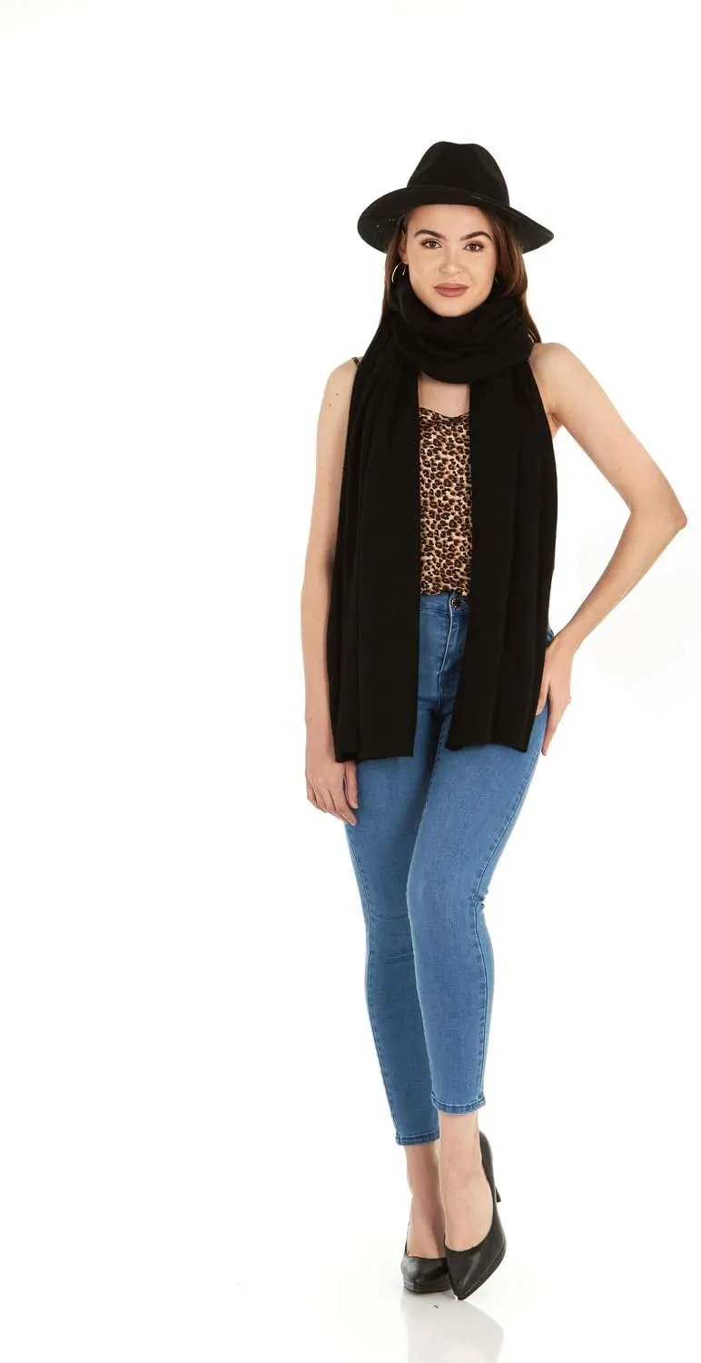 Velanio Cashmere 100% Cashmere Knitted Wrap Pashmina Shawl Extra Large Scarf Stole for Women Travel