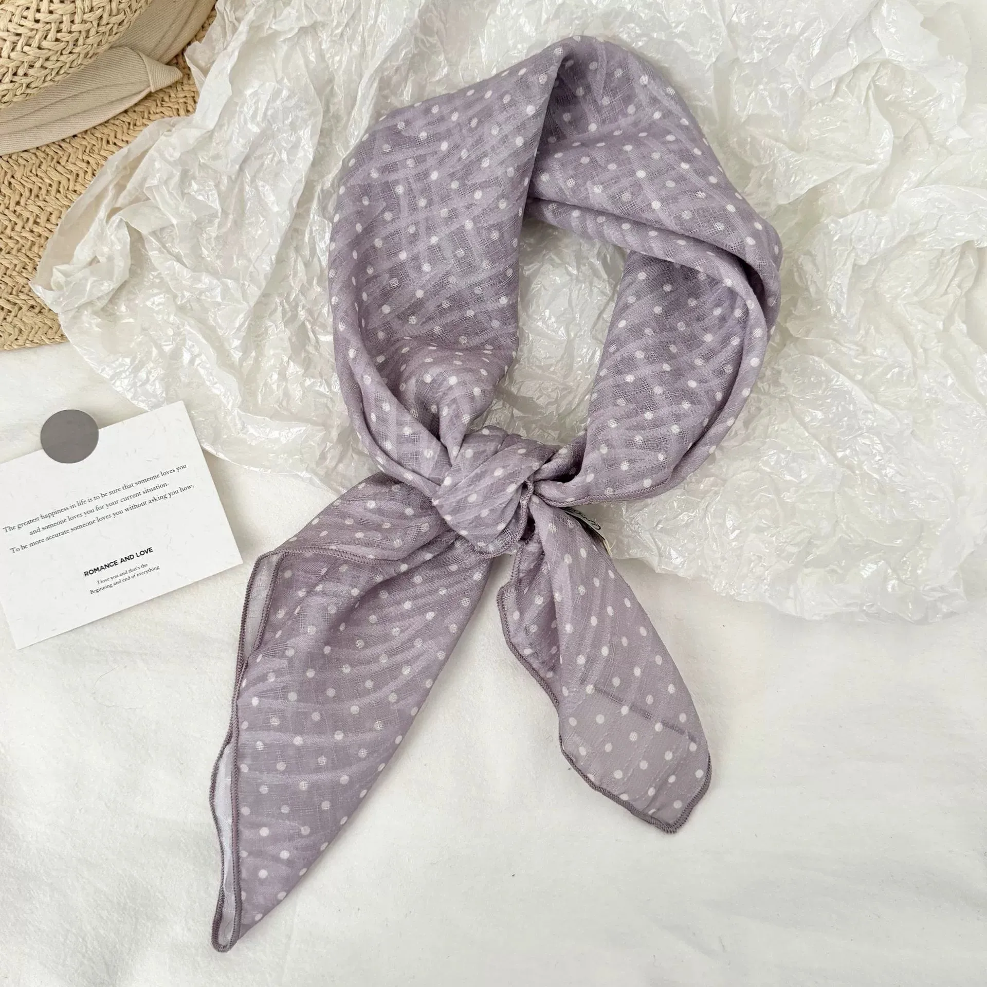 Vintage Floral Cotton and Linen Scarf