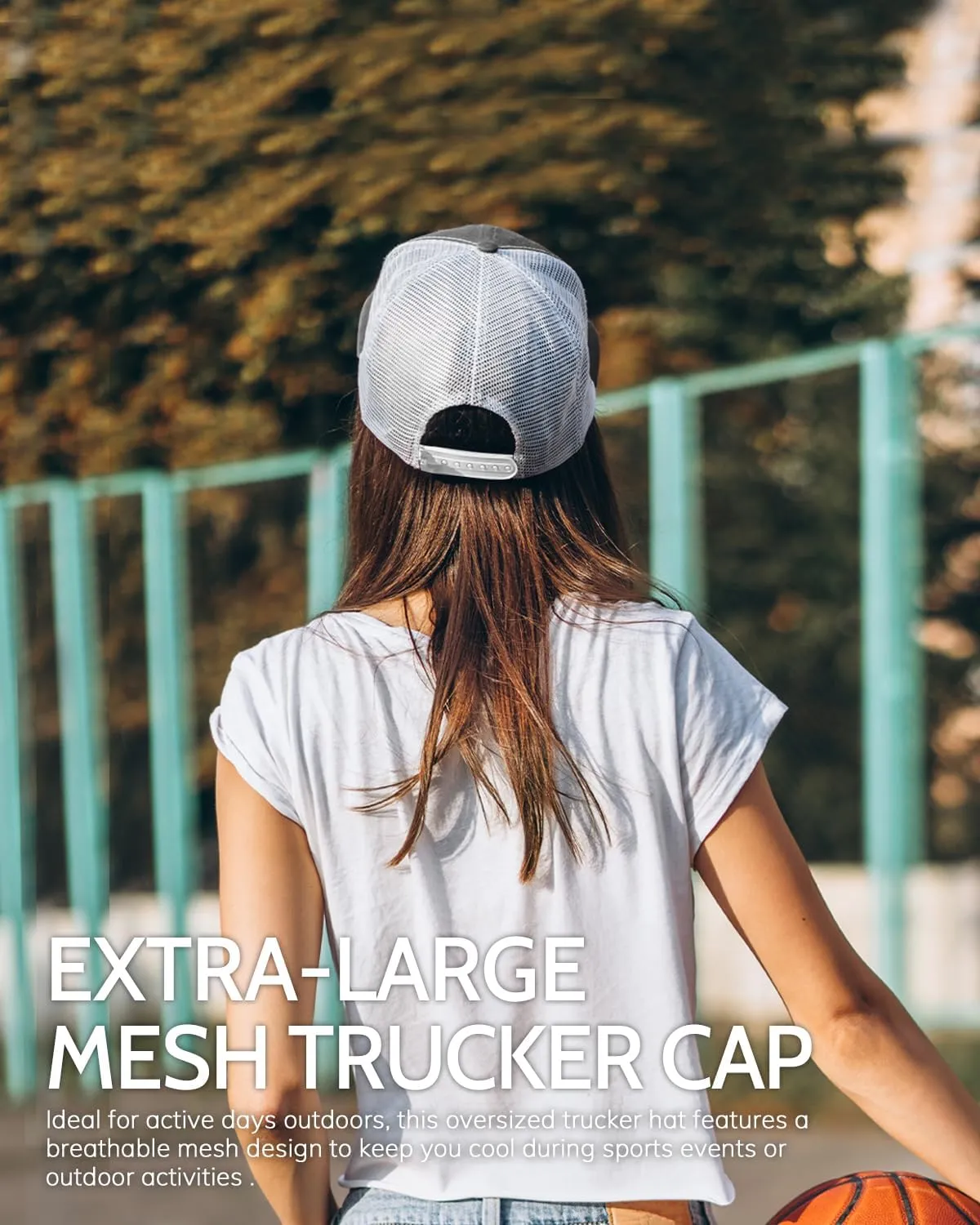 Zylioo Oversize XXL/XL Trucker Hats, Large Snapback Mesh Cap,Cool Summer Cap for Big Heads,Gaint 2 Tone Travel Cap