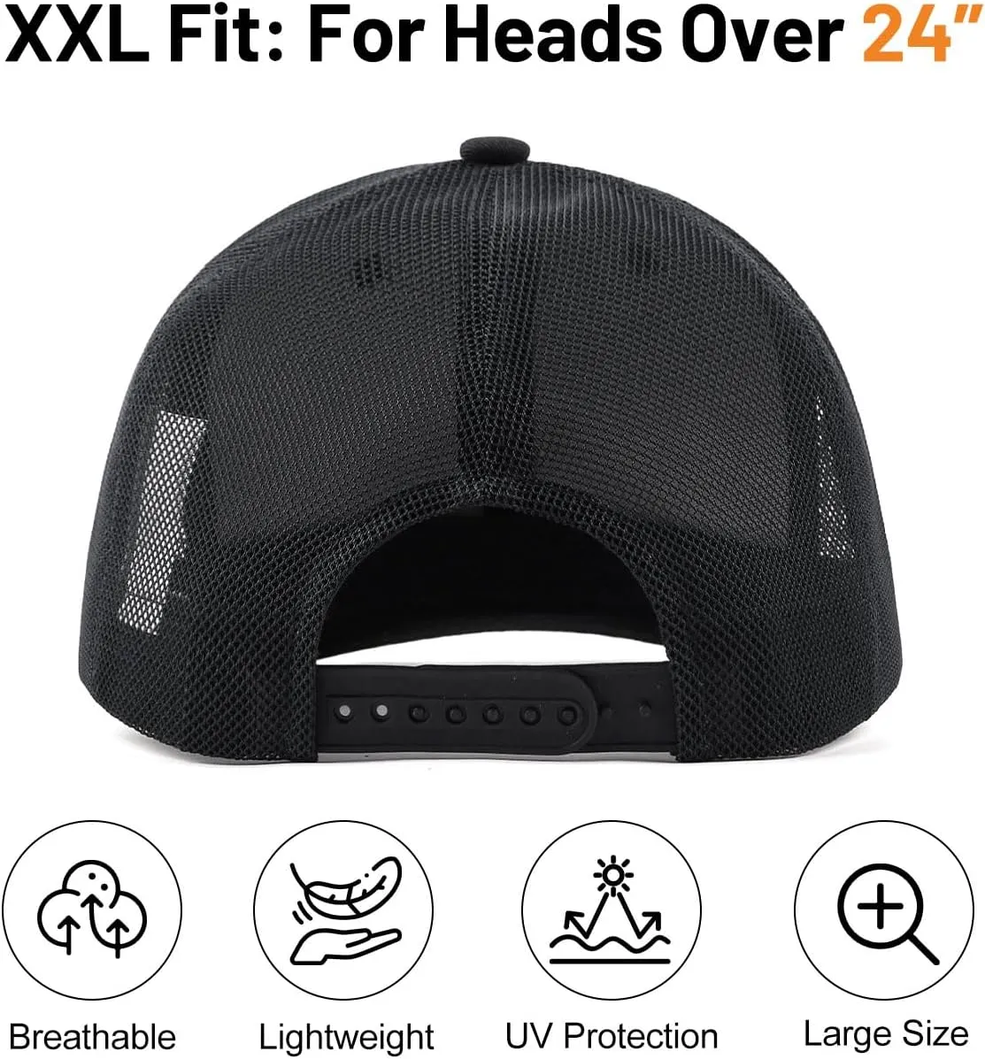 Zylioo Oversize XXL/XL Trucker Hats, Large Snapback Mesh Cap,Cool Summer Cap for Big Heads,Gaint 2 Tone Travel Cap
