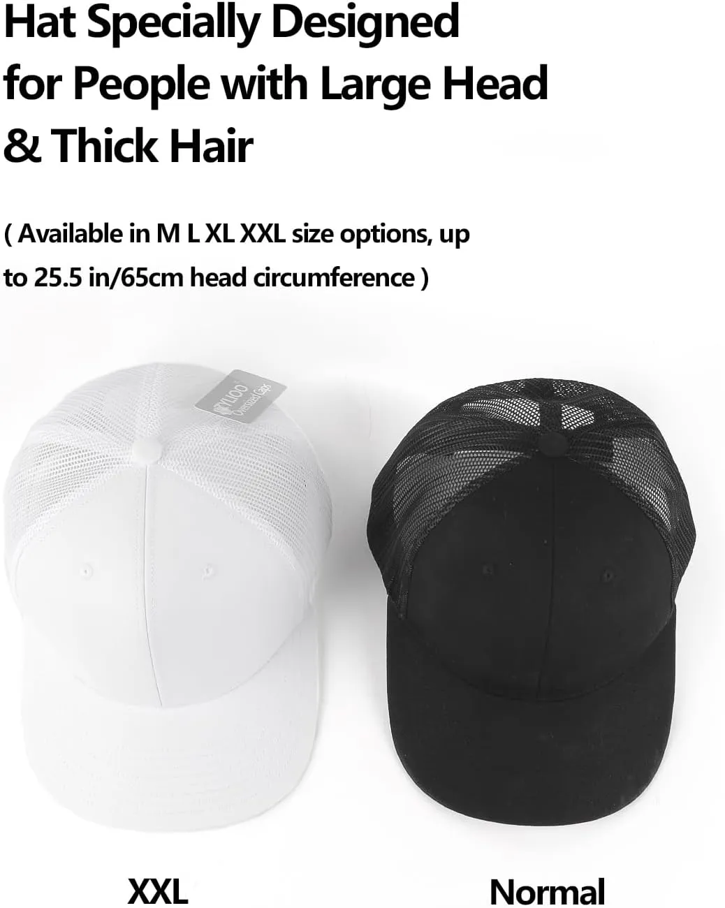 Zylioo Oversize XXL/XL Trucker Hats, Large Snapback Mesh Cap,Cool Summer Cap for Big Heads,Gaint 2 Tone Travel Cap